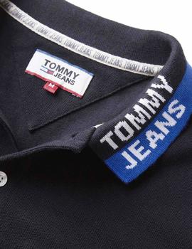 Polo Tommy Jeans Branded Collar negro