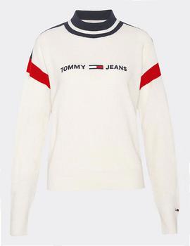Jersey Tommy Jeans Colorblock blanco