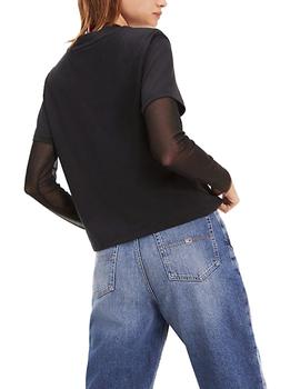 Camiseta Tommy Jeans logo metálico negro