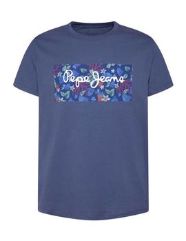 Camiseta Pepe Jeans Morton logo azul