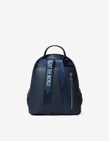 Desigual bio aplicación de parches backpack mochila bolso azul polar azul Violeta