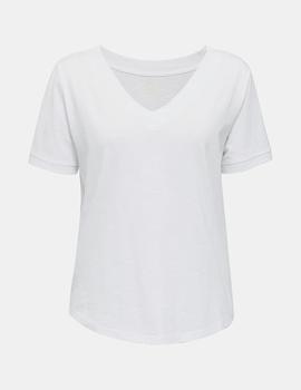 Camiseta Esprit cuello pico blanco