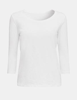 Camiseta Esprit básica manga 3/4 blanco