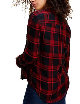 Camisa Tommy Jeans Fluid Check rojo