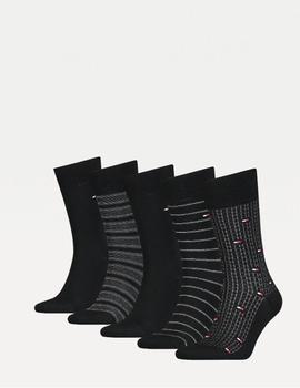 Caja 5 Pares Calcetines Tommy Jeans negro