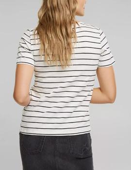 Camiseta Esprit rayas blanco