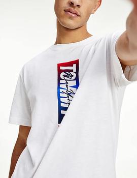 Camiseta Tommy Jeans logo vertical blanco