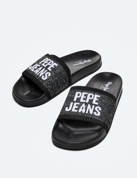 Sandalias Pepe Jeans Slider Knit negro