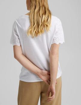 Camiseta Esprit con bordado calado blanco