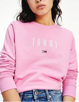 Sudadera Tommy Jeans logo rosa