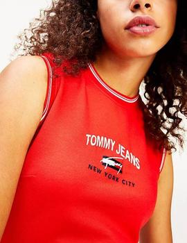 Vestido Tommy Jeans logo rojo