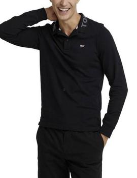Polo Tommy Jeans logo negro