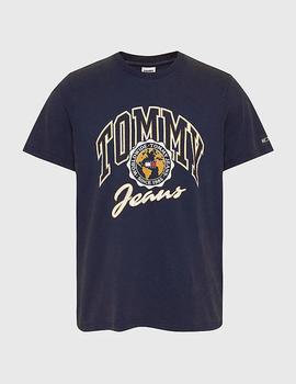 Camiseta Tommy Jeans logo universitario azul