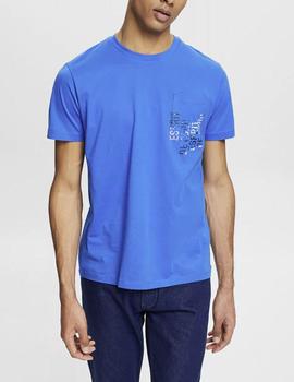 Camiseta Esprit bolsillo azul