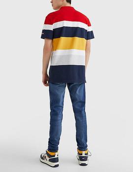 Polo Tommy Jeans rayas multi