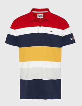 Polo Tommy Jeans rayas multi