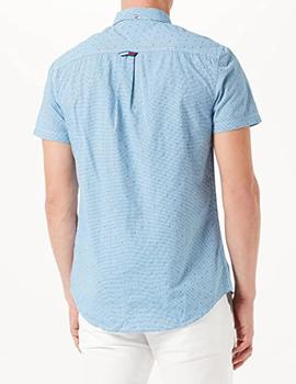 Camisa Tommy Jeans microestampada azul