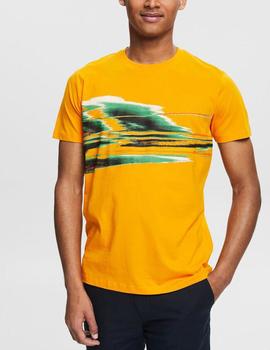 Camiseta Esprit estampado arty amarillo