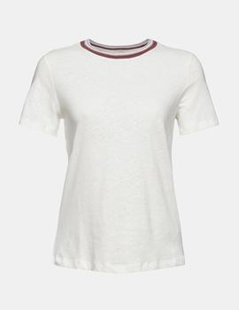 Camiseta Esprit lino blanco