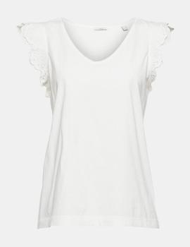 Camiseta Esprit encaje blanco