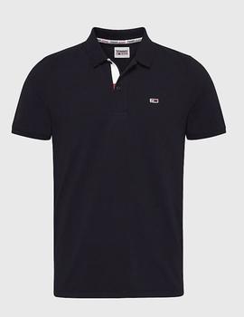 Polo Tommy Jeans logo negro