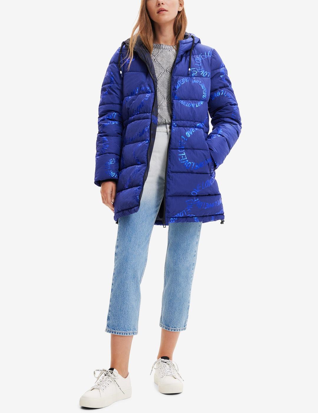 Hood Abrigos Mujer Desigual Outlet Aarhus Chaqueta Azul Desigual