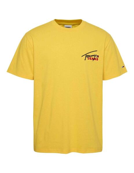Camsieta Tommy Jeans logo amarillo
