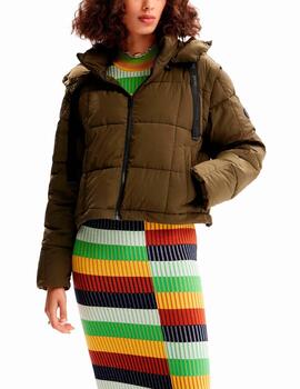 Abrigo Desigual desmontable Tetris khaki