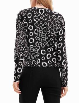 Jersey Desigual fino estampado negro
