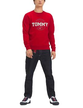 Sudadera Tommy Jeans logo circular rojo