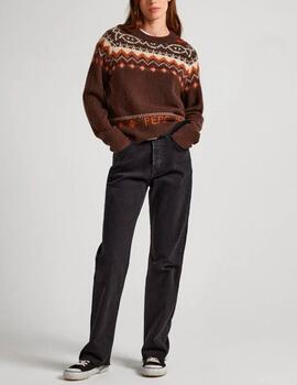 Jersey Pepe Jeans jacquard marrón