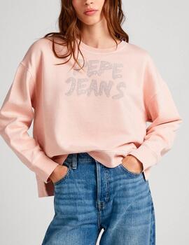 Sudadera Pepe Jeans logo rosa