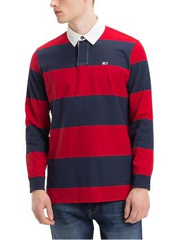 Polo Tommy Jeans Classics Rugby rojo