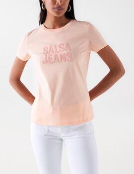 Camiseta Salsa logo rosa