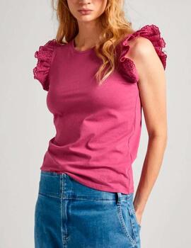 Camiseta Pepe Jeans volantes rosa