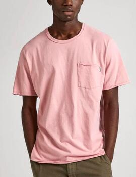 Camiseta Pepe Jeans bolsillo rosa