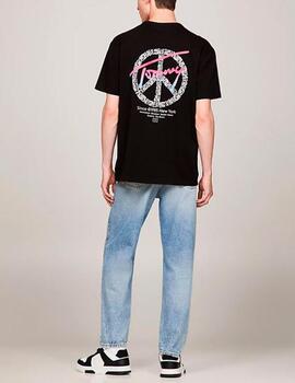 Camiseta Tommy Jeans estampada negro