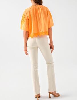 Camisa Salsa bordados naranja