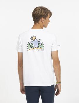 Camiseta El Pulpo montañas blanco