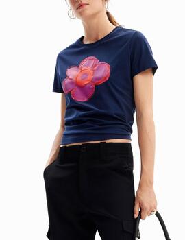 Camiseta Desigual flor azul