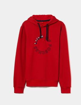 Sudadera Lion of Porches capucha rojo