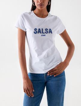 Camiseta Salsa logo blanco