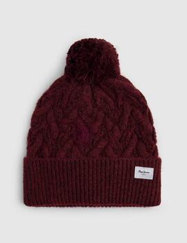 Gorro Pepe Jeans pompón granate