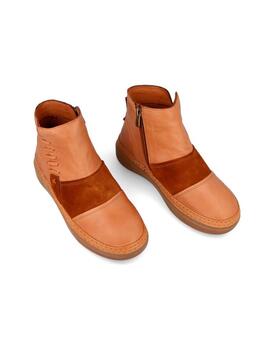 Botines Walk&Fly cremallera camel