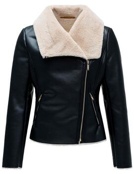 Chaqueta Salsa efecto piel negro