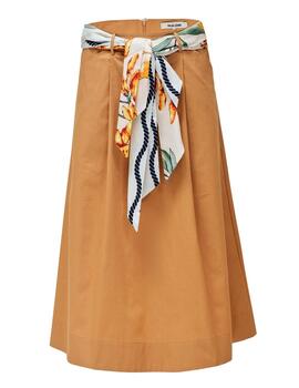 Falda Salsa midi camel