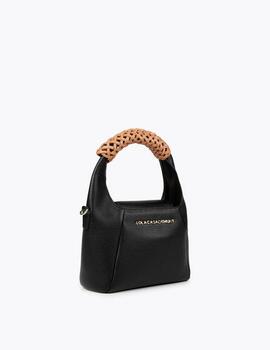 Bolso Lola Casademunt asa trenzada negro