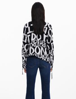 Blusa Desigual lettering negro