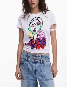 Camiseta Desigual estampada blanco