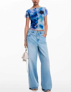 Camiseta Desigual estampada azul